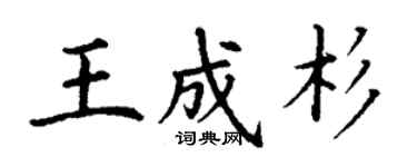 丁谦王成杉楷书个性签名怎么写