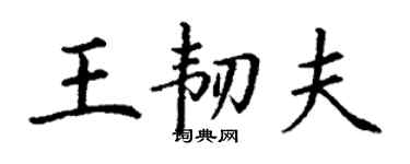 丁谦王韧夫楷书个性签名怎么写