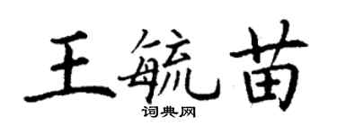 丁谦王毓苗楷书个性签名怎么写