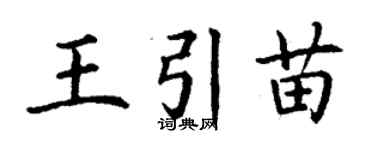 丁谦王引苗楷书个性签名怎么写