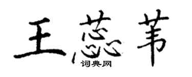 丁谦王蕊苇楷书个性签名怎么写