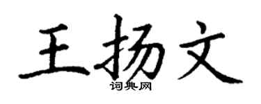 丁谦王扬文楷书个性签名怎么写
