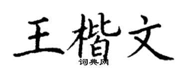 丁谦王楷文楷书个性签名怎么写