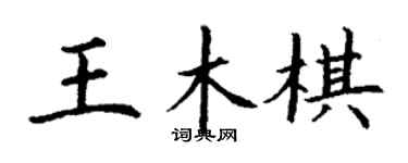 丁谦王木棋楷书个性签名怎么写