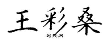 丁谦王彩桑楷书个性签名怎么写