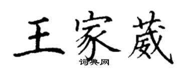 丁谦王家葳楷书个性签名怎么写