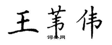 丁谦王苇伟楷书个性签名怎么写