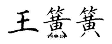 丁谦王簧簧楷书个性签名怎么写