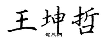 丁谦王坤哲楷书个性签名怎么写
