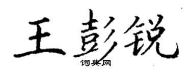 丁谦王彭锐楷书个性签名怎么写