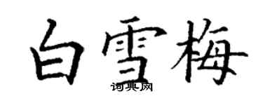 丁谦白雪梅楷书个性签名怎么写