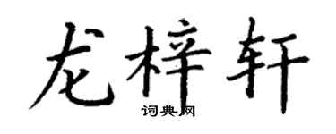 丁谦龙梓轩楷书个性签名怎么写