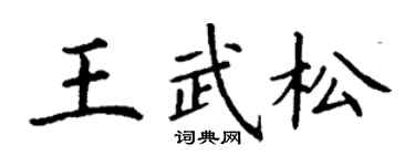 丁谦王武松楷书个性签名怎么写