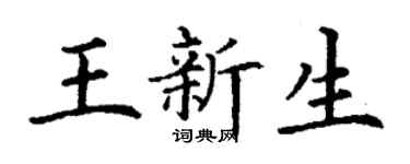 丁谦王新生楷书个性签名怎么写