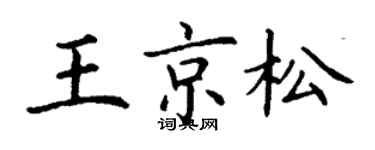 丁谦王京松楷书个性签名怎么写