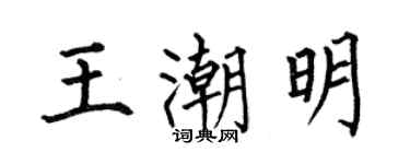 何伯昌王潮明楷书个性签名怎么写