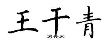 丁谦王干青楷书个性签名怎么写