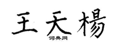 何伯昌王天杨楷书个性签名怎么写
