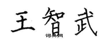 何伯昌王智武楷书个性签名怎么写