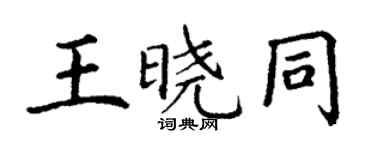 丁谦王晓同楷书个性签名怎么写