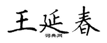 丁谦王延春楷书个性签名怎么写