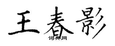 丁谦王春影楷书个性签名怎么写