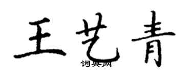 丁谦王艺青楷书个性签名怎么写