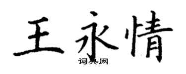 丁谦王永情楷书个性签名怎么写