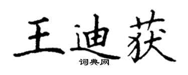 丁谦王迪获楷书个性签名怎么写