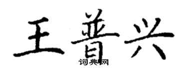 丁谦王普兴楷书个性签名怎么写
