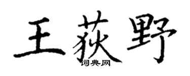 丁谦王荻野楷书个性签名怎么写