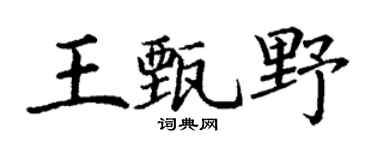 丁谦王甄野楷书个性签名怎么写