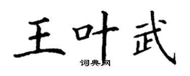 丁谦王叶武楷书个性签名怎么写
