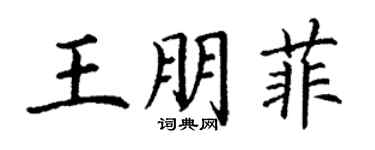 丁谦王朋菲楷书个性签名怎么写