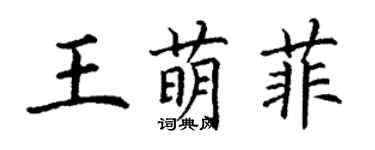 丁谦王萌菲楷书个性签名怎么写