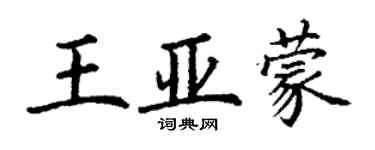 丁谦王亚蒙楷书个性签名怎么写