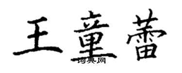 丁谦王童蕾楷书个性签名怎么写
