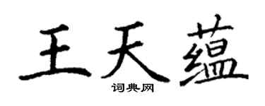 丁谦王天蕴楷书个性签名怎么写