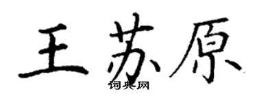丁谦王苏原楷书个性签名怎么写