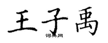 丁谦王子禹楷书个性签名怎么写
