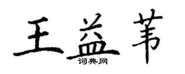 丁谦王益苇楷书个性签名怎么写