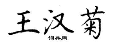丁谦王汉菊楷书个性签名怎么写