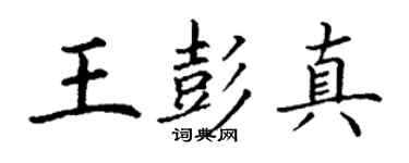 丁谦王彭真楷书个性签名怎么写