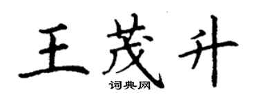 丁谦王茂升楷书个性签名怎么写