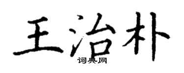 丁谦王治朴楷书个性签名怎么写