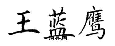 丁谦王蓝鹰楷书个性签名怎么写