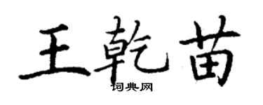 丁谦王乾苗楷书个性签名怎么写