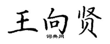 丁谦王向贤楷书个性签名怎么写