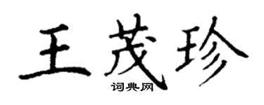 丁谦王茂珍楷书个性签名怎么写