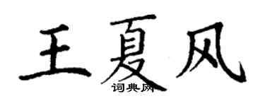 丁谦王夏风楷书个性签名怎么写